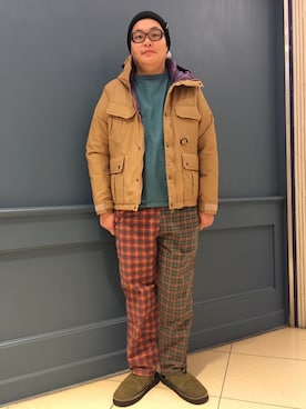 「MANASTASH（マナスタッシュ）のアイテム（ジャケット/アウター）」を使った、日下部氏さん（メンズ・180cm）の冬コーディネート