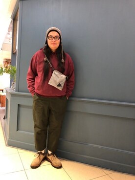 「and wander」｜日下部氏さん（メンズ・180cm）の冬コーディネート