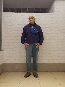 「MANASTASH（マナスタッシュ）のアイテム（バッグ）」を使った、日下部氏さん（メンズ・180cm）の冬コーディネート