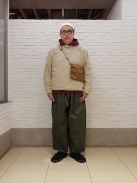 「is-ness（イズネス）のアイテム」を使った、日下部氏さん（メンズ・180cm）の冬コーディネート