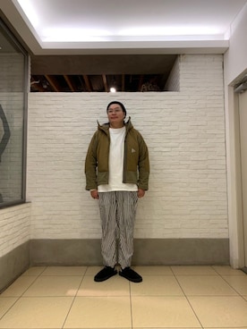 「and wander（アンドワンダー）のアイテム（ジャケット/アウター）」を使った、日下部氏さん（メンズ・180cm）の秋コーディネート