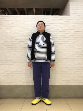 「MANASTASH（マナスタッシュ）のアイテム（ベスト）」を使った、日下部氏さん（メンズ・180cm）の秋コーディネート