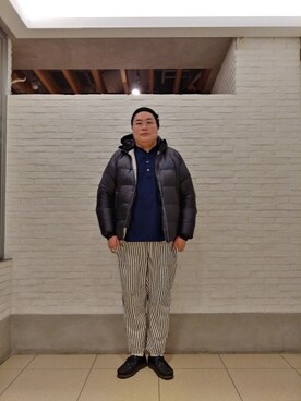 「and wander（アンドワンダー）のアイテム（トップス）」を使った、日下部氏さん（メンズ・180cm）の冬コーディネート