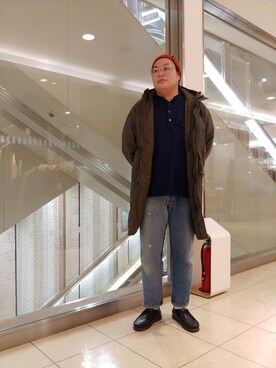 「and wander（アンドワンダー）のアイテム（トップス）」を使った、日下部氏さん（メンズ・180cm）の冬コーディネート