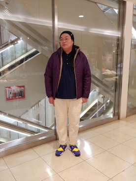 「and wander（アンドワンダー）のアイテム（トップス）」を使った、日下部氏さん（メンズ・180cm）の冬コーディネート