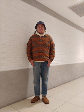 「MANASTASH（マナスタッシュ）のアイテム（パーカー）」を使った、日下部氏さん（メンズ・180cm）の冬コーディネート