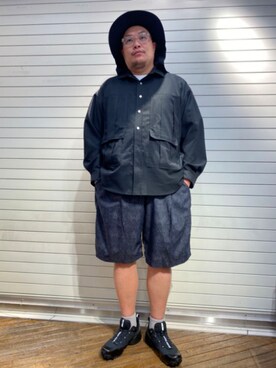 「and wander（アンドワンダー）のアイテム（スニーカー）」を使った、日下部氏さん（メンズ・180cm）の春コーディネート