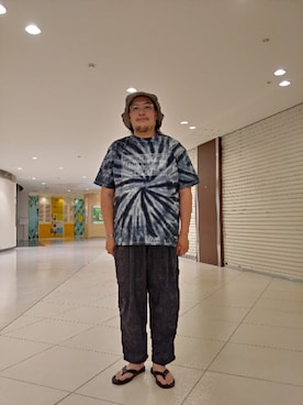 「meanswhile（ミーンズワイル）のアイテム」を使った、日下部氏さん（メンズ・180cm）の夏コーディネート