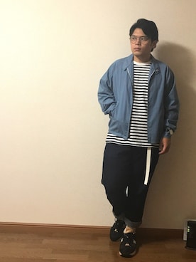 「ダニエルウェリントン」｜「アイテム（カバーオール）」を使った、マルコさん（メンズ・165cm）の秋コーディネート