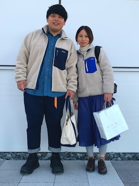 「カップル」｜「アイテム（ブルゾン）」を使った、マルコさん（メンズ・165cm）の冬コーディネート