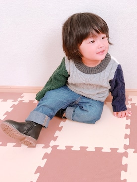 「babygap」｜「アイテム（ブーツ）」を使った、H a r u t oさん（キッズ・90cm）の冬コーディネート