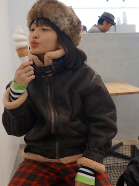 「UNIF」｜「アイテム（ジャケット/アウター）」を使った、maoさん（レディース・152cm）の春コーディネート