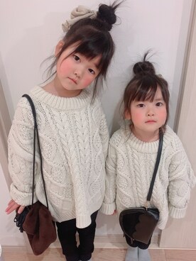 「one after another NICE CLAUP（ワンアフターアナザーナイスクラップ）のアイテム」を使った、suzunaさん（キッズ・100cm）の冬コーディネート