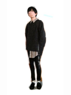 「C6（シーシックス）のアイテム（バッグ）」を使った、アオイブルーさん（メンズ・172cm）の秋コーディネート