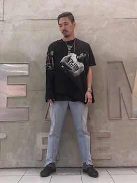 「OLD PARK（オールドパーク）のアイテム（トップス）」を使った、244さん（メンズ・175cm）の夏コーディネート