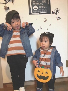 「wearhalloween2017」｜「アイテム（ハンチング/ベレー帽）」を使った、yuukajuさん（キッズ・110cm）の秋コーディネート