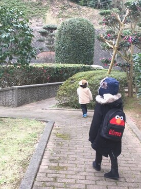 「BRANSHES（ブランシェス）のアイテム（モッズコート）」を使った、yuukajuさん（キッズ・110cm）の冬コーディネート