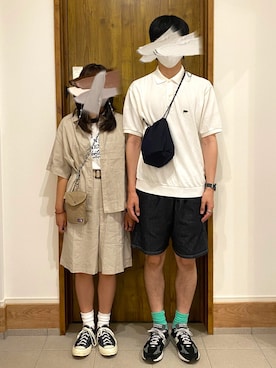「Graphpaper（グラフペーパー）のアイテム（パンツ）」を使った、yamanohi0810さん（レディース・155cm）の夏コーディネート