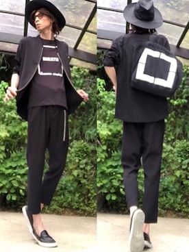 「ATTACHMENT（アタッチメント）のアイテム（帽子）」を使った、ジウ  𝓭𝓮𝓳𝓪-𝓿𝓾さん（メンズ・184cm）の夏コーディネート