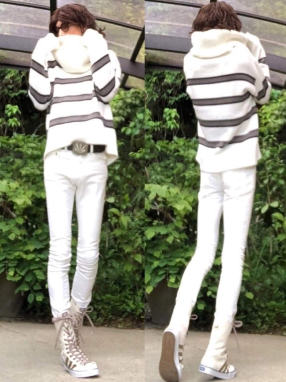 SAINT LAURENT PARISのデニムパンツ（ホワイト系）を使った人気
