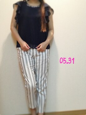 「CLEARIMPRESSION （クリアインプレッション）のアイテム（パンツ）」を使った、ellyさん（レディース・158cm）の夏コーディネート