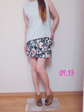 「EGOIST（エゴイスト）のアイテム（サンダル）」を使った、ellyさん（レディース・158cm）の夏コーディネート