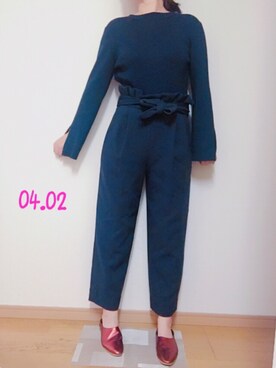 「Mila Owen（ミラオーウェン）のアイテム（つなぎ/オールインワン）」を使った、ellyさん（レディース・160cm）の春コーディネート