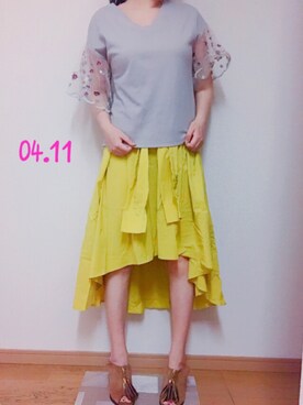 「EGOIST（エゴイスト）のアイテム（サンダル）」を使った、ellyさん（レディース・160cm）の春コーディネート