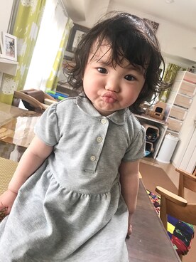 「無印良品（ムジルシリョウヒン）のアイテム（ワンピース/ドレス）」を使った、cocodesgraceさん（キッズ・80cm）の春コーディネート