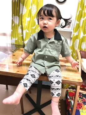 「FRED PERRY（フレッドペリー）のアイテム」を使った、cocodesgraceさん（キッズ・80cm）の夏コーディネート