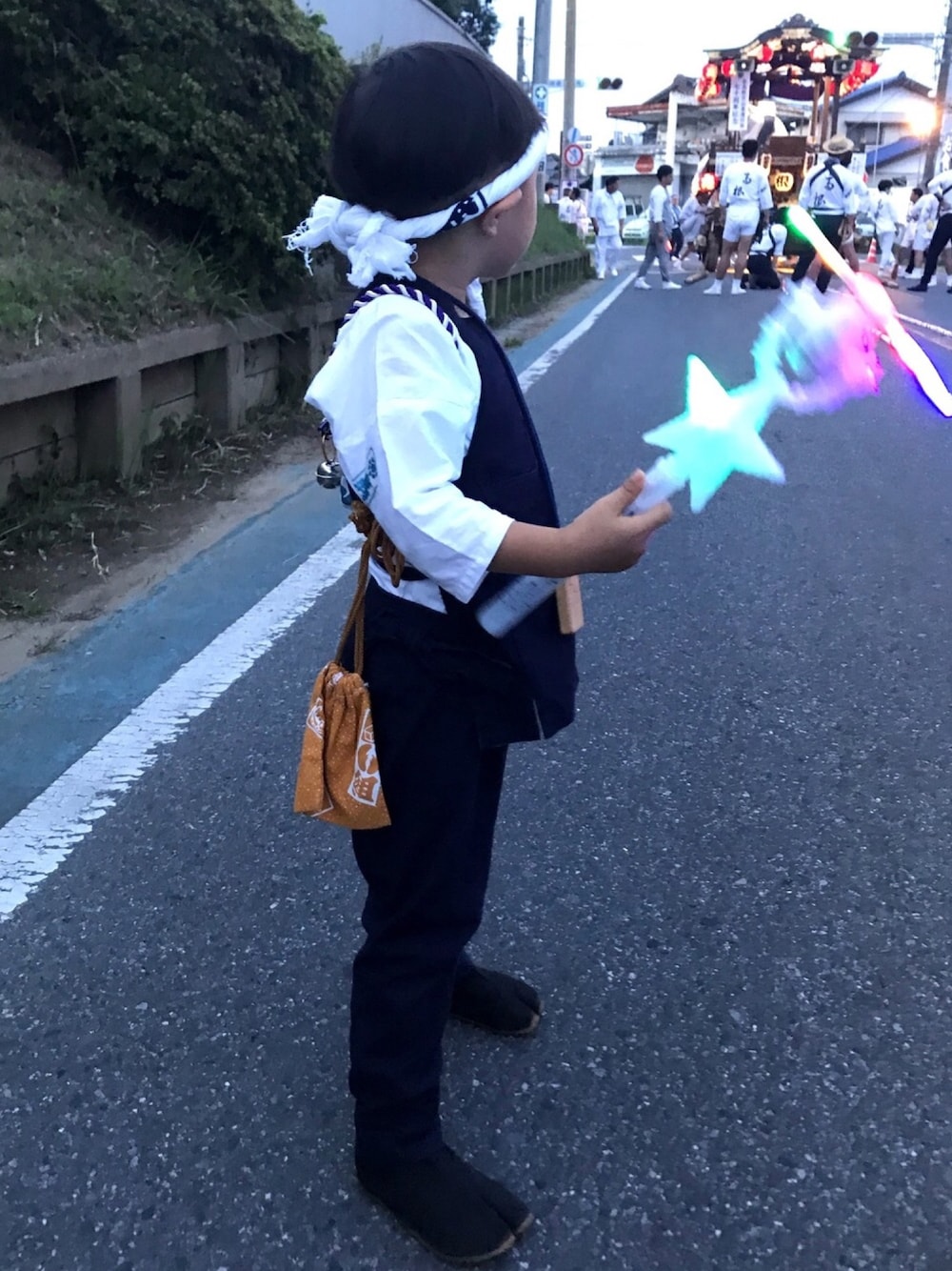「祇園祭、お祭り、ダボシャツ、どんぶり、夏祭り」｜「祇園祭りのアイテム（その他、その他）」を使った、ちーばちゃんさん（キッズ・100cm）の夏コーディネートの1枚目の写真