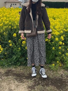 「ハイカット」｜「アイテム（ブルゾン）」を使った、ぽんずさん（レディース・166cm）の冬コーディネート