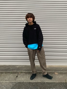 「superNova.（スーパーノヴァ）のアイテム（パンツ）」を使った、しょうせいさん（メンズ・181cm）の冬コーディネート