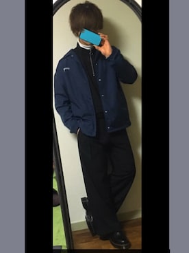 「STUSSY（ステューシー）のアイテム（その他アウター）」を使った、れいさん（メンズ・170cm）の冬コーディネート