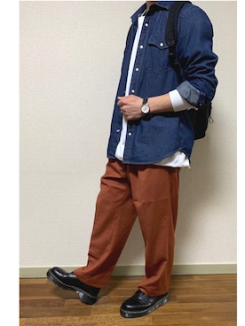 「リドム」｜「アイテム（アナログ腕時計）」を使った、れいさん（メンズ・170cm）の春コーディネート