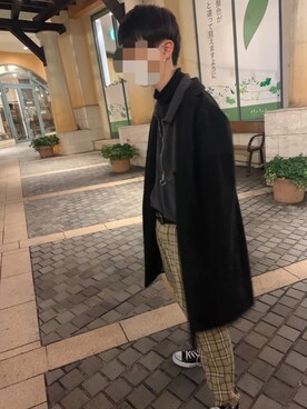 「いいね返し」｜「アイテム（チェスターコート）」を使った、tomoaakiiiiさん（メンズ・168cm）の冬コーディネート