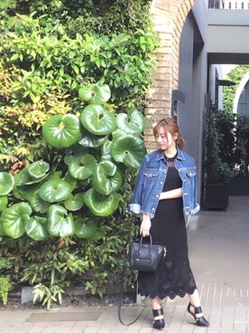 「CELINE」｜「アイテム（デニムジャケット）」を使った、SANAさん（レディース・153cm）の春コーディネート