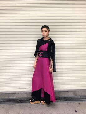 「KMRii（ケムリ）のアイテム（ジャケット/アウター）」を使った、runaさん（レディース・158cm）の夏コーディネート
