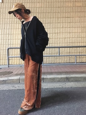 「ADDICT NOIR（アディクトノアー）のアイテム（ブルゾン）」を使った、runaさん（レディース・159cm）の冬コーディネート