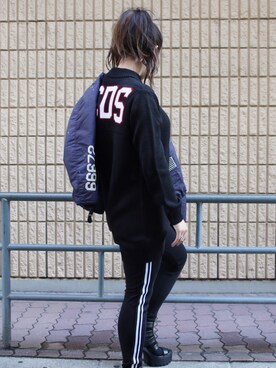 「GCDS」｜「アイテム（ジャケット/アウター）」を使った、runaさん（レディース・159cm）の秋コーディネート