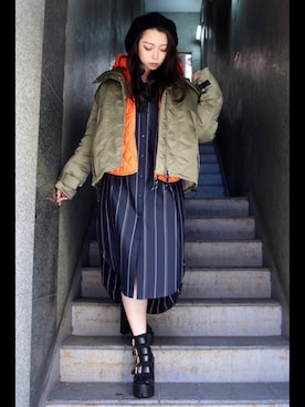 「styling/（スタイリング）のアイテム（その他アウター）」を使った、runaさん（レディース・159cm）の秋コーディネート