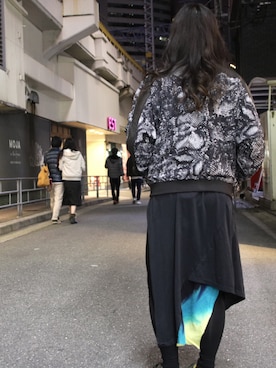 「KMRii」｜「アイテム（ブルゾン）」を使った、runaさん（レディース・159cm）の冬コーディネート