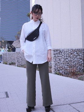「ISAMU KATAYAMA BACKLASH（イサムカタヤマバックラッシュ）のアイテム（バッグ）」を使った、runaさん（レディース・159cm）の冬コーディネート