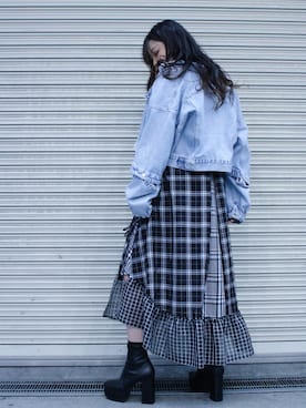 「ADDICT NOIR（アディクトノアー）のアイテム（ジャケット/アウター）」を使った、runaさん（レディース・159cm）の冬コーディネート