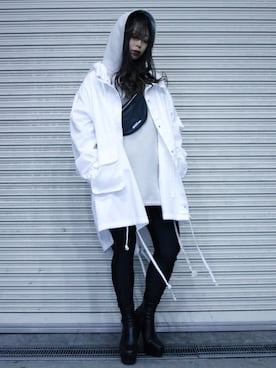 「ISAMU KATAYAMA BACKLASH（イサムカタヤマバックラッシュ）のアイテム（バッグ）」を使った、runaさん（レディース・159cm）の冬コーディネート