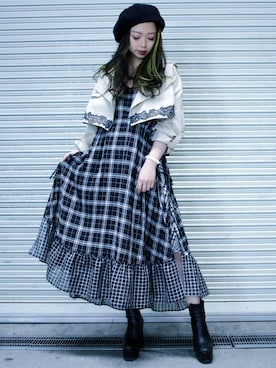 「ADDICT NOIR（アディクトノアー）のアイテム（ジャケット/アウター）」を使った、runaさん（レディース・159cm）の春コーディネート