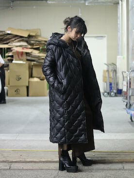 「ISAMU KATAYAMA BACKLASH（イサムカタヤマバックラッシュ）のアイテム（ジャケット/アウター）」を使った、runaさん（レディース・159cm）の冬コーディネート