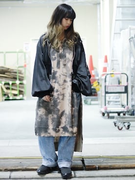 「AULA」｜「アイテム（MA-1）」を使った、runaさん（レディース・159cm）の冬コーディネート