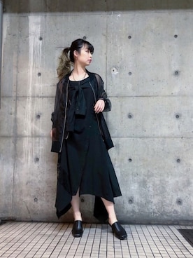 「ADDICT NOIR（アディクトノアー）のアイテム（ジャケット/アウター）」を使った、runaさん（レディース・159cm）の冬コーディネート