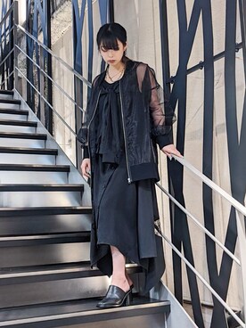 「ADDICT NOIR（アディクトノアー）のアイテム（ジャケット/アウター）」を使った、runaさん（レディース・159cm）の春コーディネート